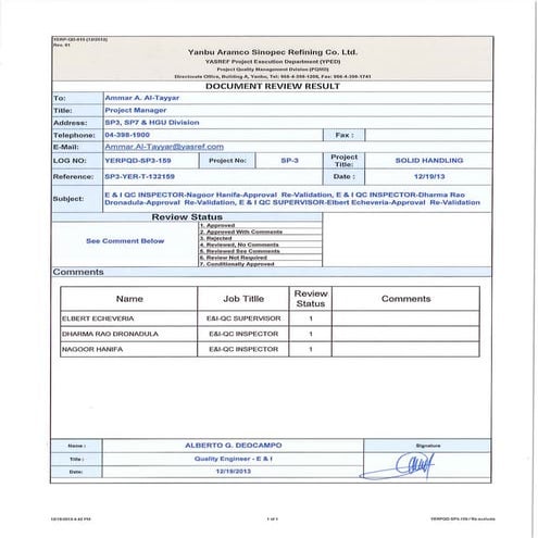 4. ARAMCO Approval - YERPQD-SP3-159