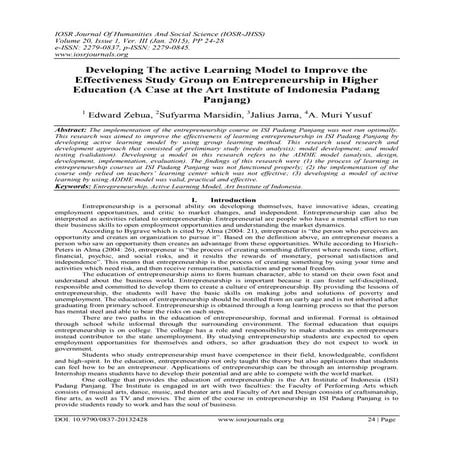 Developing The active Learning Model to Improve the Effectiveness Study Group...