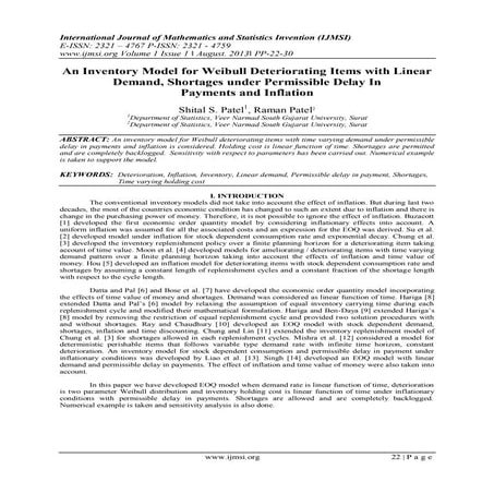 International Journal of Mathematics and Statistics Invention (IJMSI)