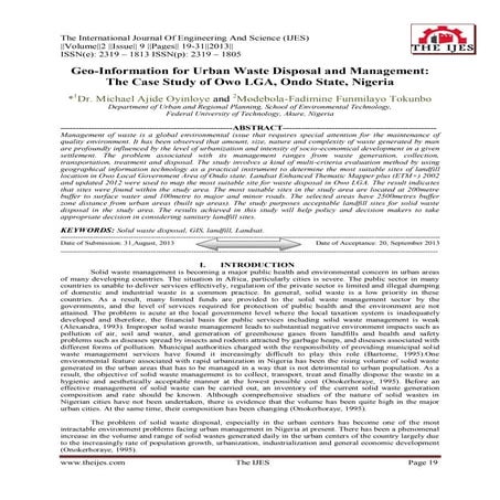 The International Journal of Engineering and Science (The IJES)