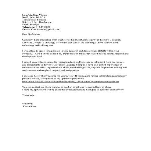Cover letter and resume (2) | PDF