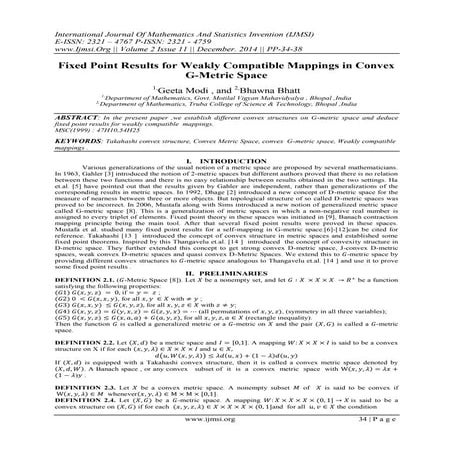 Fixed Point Results for Weakly Compatible Mappings in Convex G-Metric Space