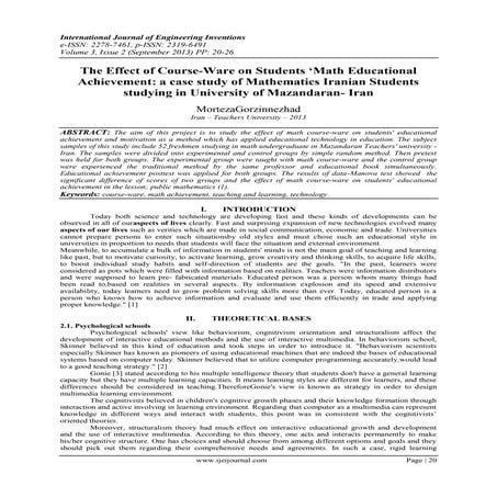 The Effect of Course-Ware on Students ‘Math Educational Achievement: a case s...