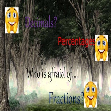fractions, decimals and percentages
