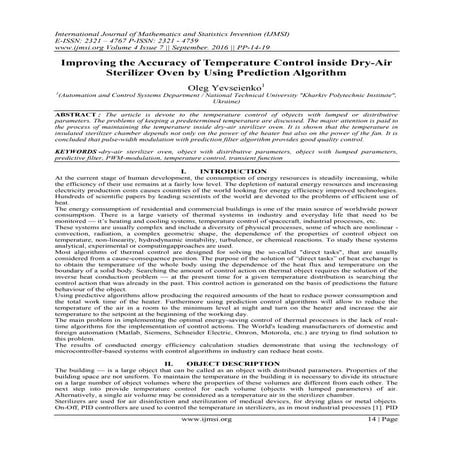 Improving the Accuracy of Temperature Control inside Dry-Air Sterilizer Oven ...