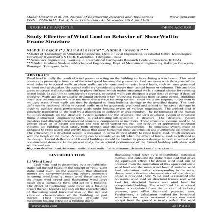Study Effective of Wind Load on Behavior of ShearWall in Frame Structure