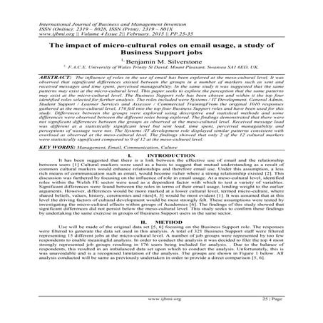 The impact of micro-cultural roles on email usage, a study of Business Suppor...