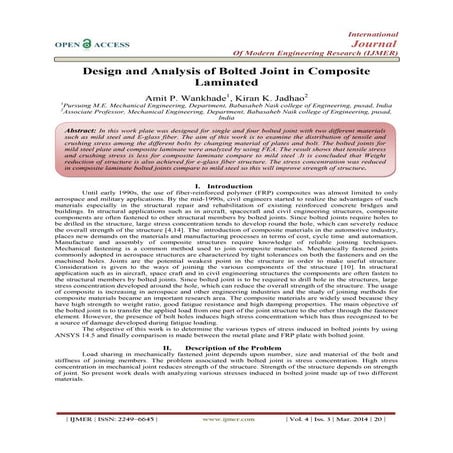 Design and Analysis of Bolted Joint in Composite Laminated