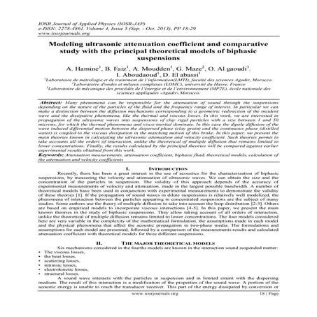 Modeling ultrasonic attenuation coefficient and comparative study with the pr...