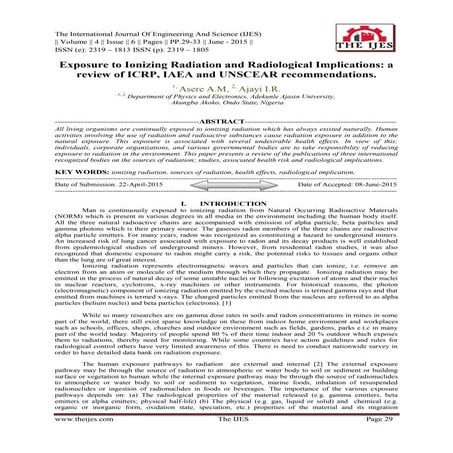 Exposure to Ionizing Radiation and Radiological Implications: a review of ICR...