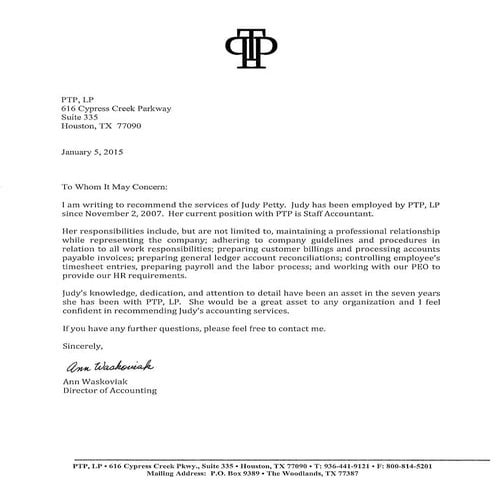 JPetty Ltr Recommendation