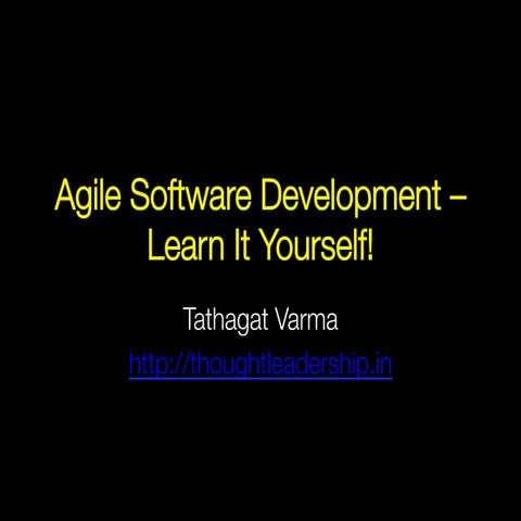 Agile Software Development - Learn It Yourself