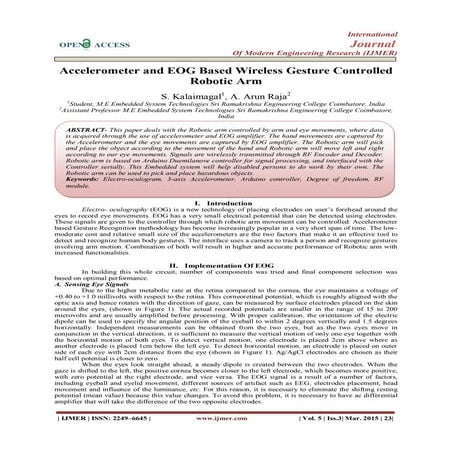 Accelerometer and EOG Based Wireless Gesture Controlled Robotic Arm