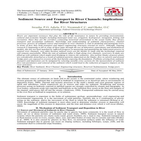Sediment Source and Transport in River Channels: Implications for River Struc...