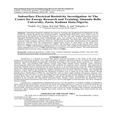 Application of vertical electrical sounding and horizontal profiling ...