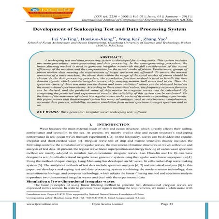Development of Seakeeping Test and Data Processing System