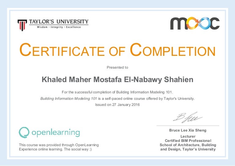 Certificate BIM 101