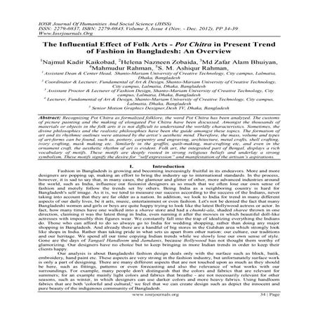 The Influential effect of Folk arts-PotChitra in Present trend of fashion of ...