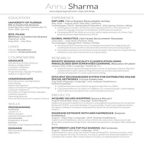 Annu Sharma Resume
