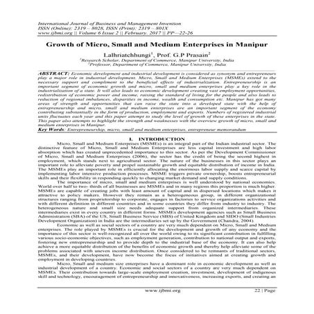 Growth of Micro, Small and Medium Enterprises in Manipur