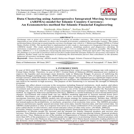 Data Clustering using Autoregressive Integrated Moving Average (ARIMA) model for Islamic Country Currency: An Econometrics method for Islamic Financial Engineering