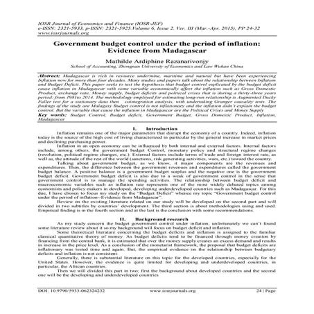 The Relationship between Budget Revenue -expenditure and Inflation in ...