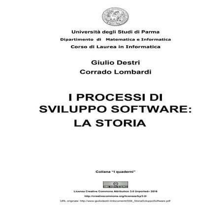 I processi di sviluppo software: la storia