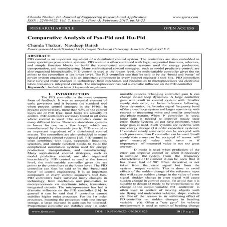 Comparative Analysis of Pso-Pid and Hu-Pid