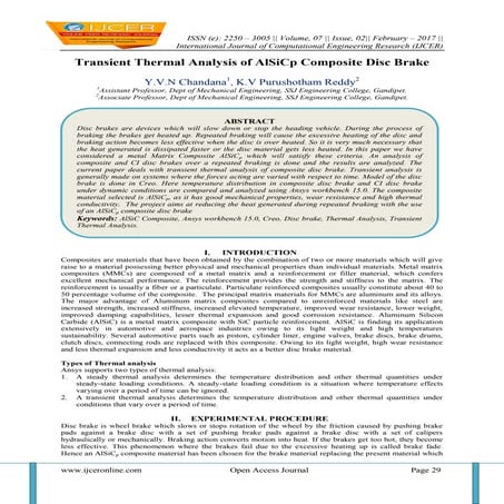 Transient Thermal Analysis of AlSiCp Composite Disc Brake