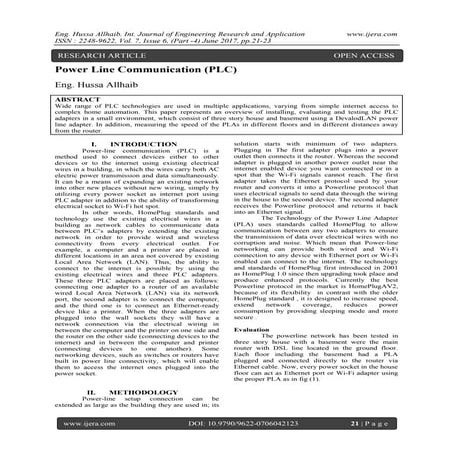 Power Line Communication (PLC) 