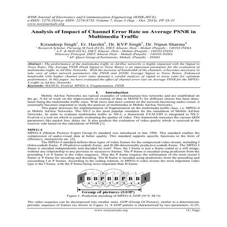 Analysis of Impact of Channel Error Rate on Average PSNR in Multimedia Traffic