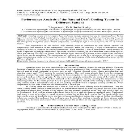 Performance Analysis of the Natural Draft Cooling Tower in Different Seasons