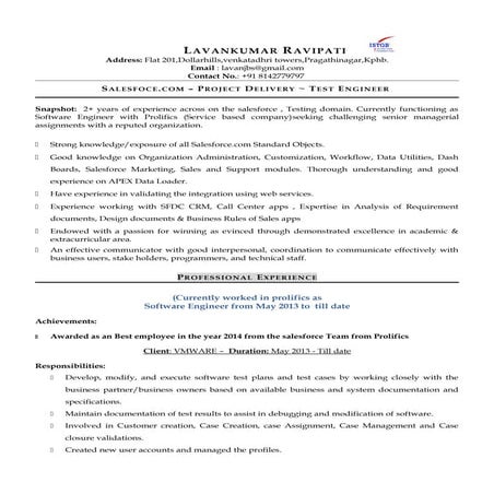 Resume - lavan ravipati