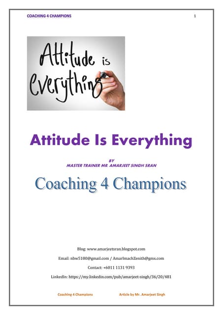 Attitude In Work