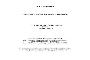 A US Cybersecurity Strategy for 2030