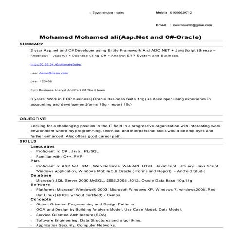 Mohamed Ali CV