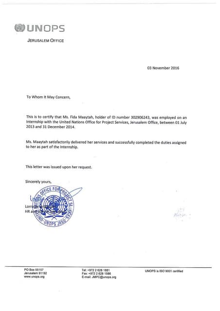 proof of internship letter sample