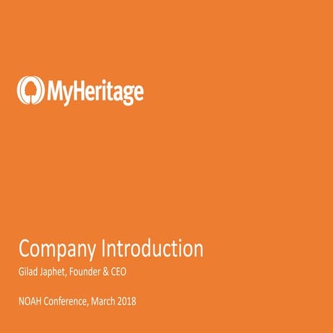 MyHeritage - NOAH18 Tel Aviv 