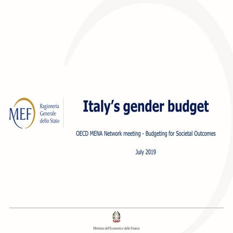 Gender budgeting in OECD countries:  Where do we stand? - Aline PENNISI, Italy