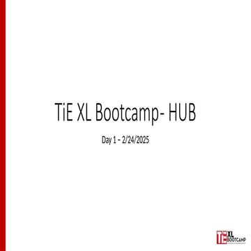 Metro Hub - TiE XL - Entrepreneurship Day 1