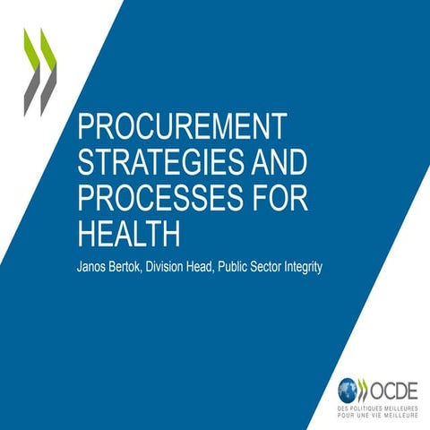Procurement strategies and processes for health