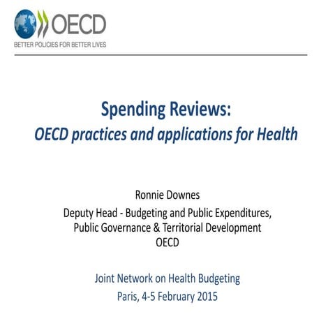 Spending reviews: OECD practices and applications for health