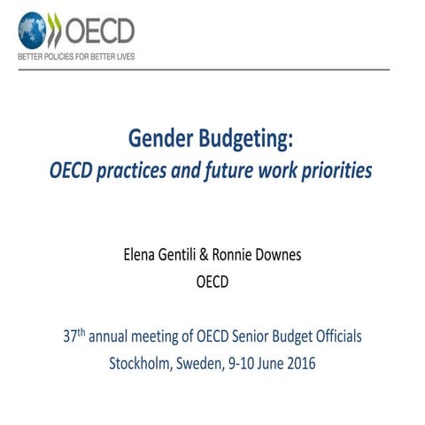 Gender Budgeting - Ronnie Downes, Elena Gentili, OECD