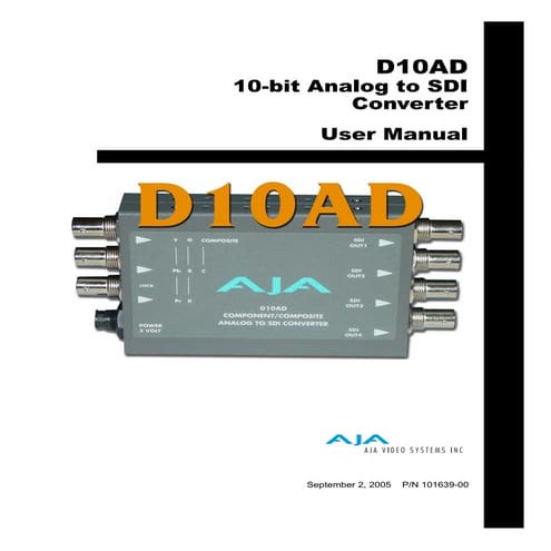 AJA D10 AD | PDF