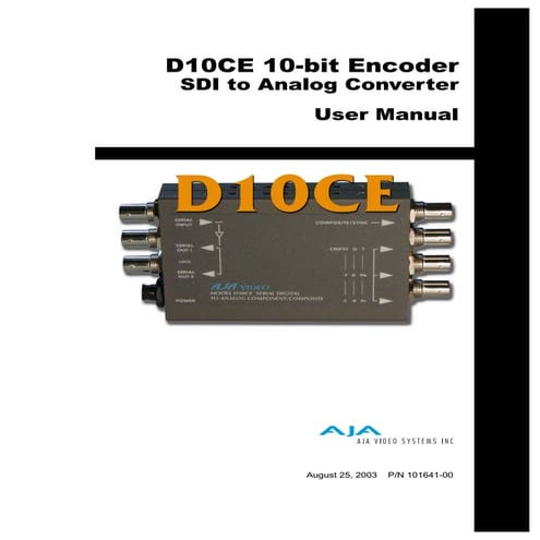 AJA D10CE | PDF