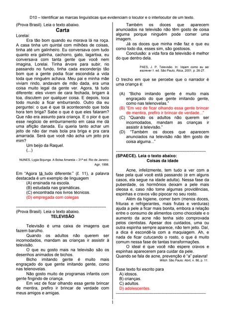 D10  (por descritores port  5º ano)