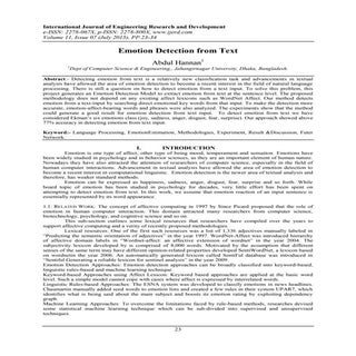 Emotion Detection from Text