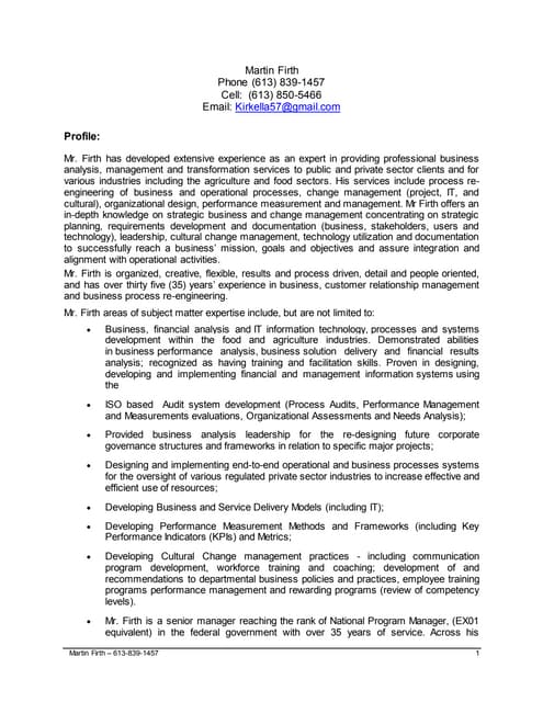 REDRAFT - Resume Martin Firth 2017-01-03