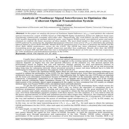 Analysis of Nonlinear Signal Interference to Optimize the Coherent Optical Tr...