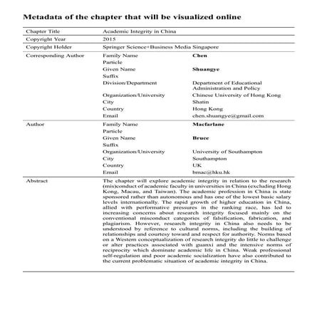 Academic Integrity chapter